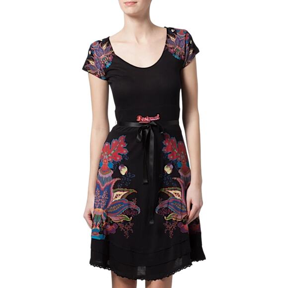 Desigual Floral Dress in Black | Size M - Picture 6 of 11